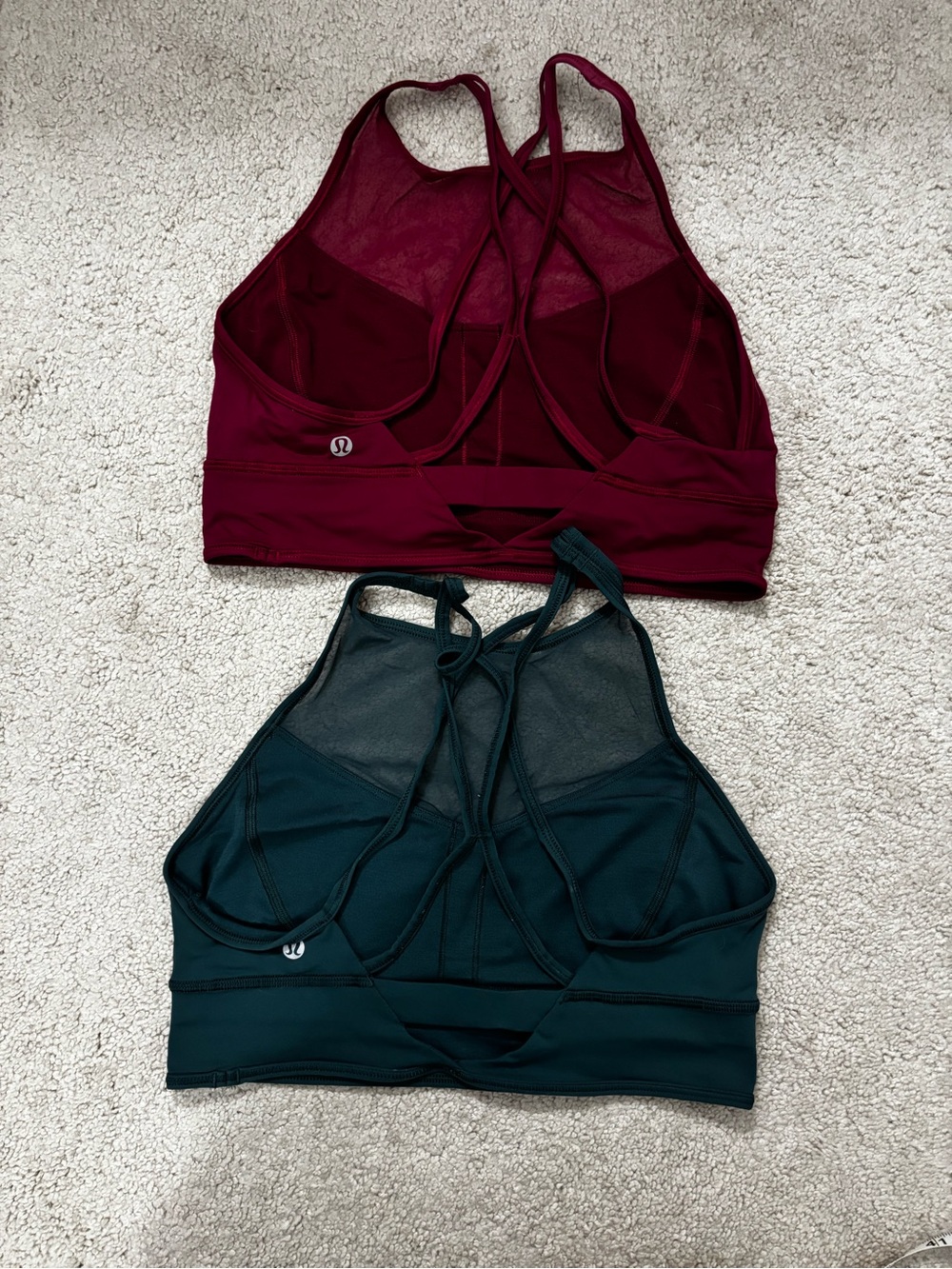 lululemon athletica High-Neck Mesh Sports Bralette — Burgundy & Teal - Picture 2 of 5